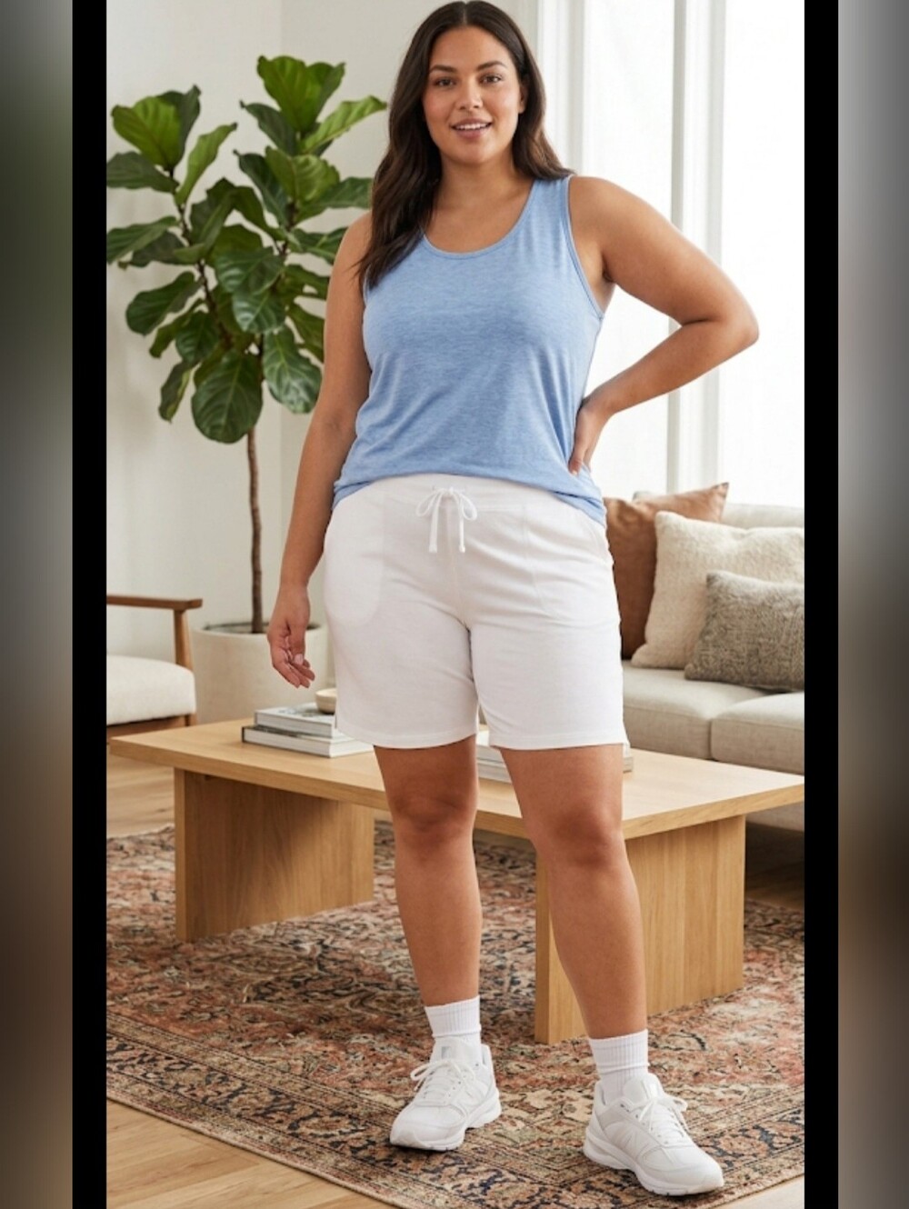 Athletic Works White Shorts with Drawstring